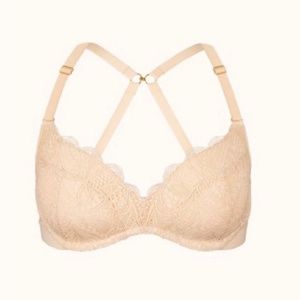 Lively The Lace No-Wire Push-Up Bra 32C Toasted Almond NWT